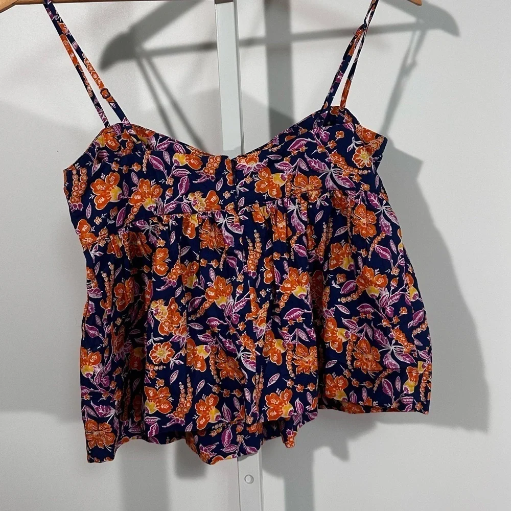 J.Crew Floral Cotton Poplin Cami Top NWT (Size XS)